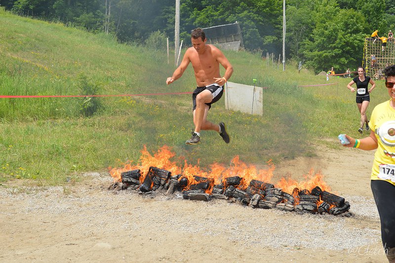 Barrie community competition fire man jump downtown