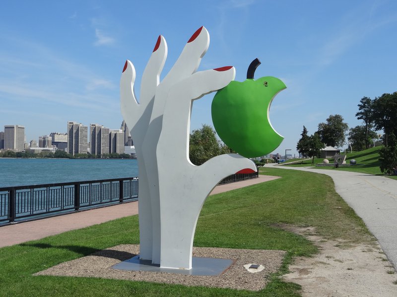 Windsor sculpture park green apple hand downtown