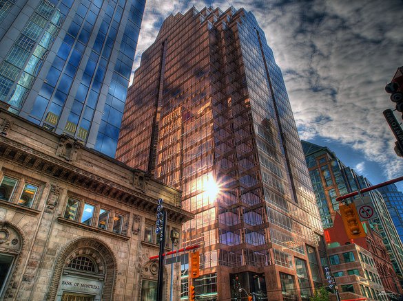 Toronto Downtown Skyscraper Business Sunrise Reflection Rentals