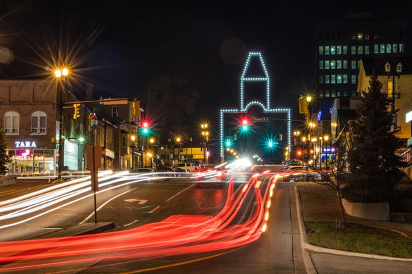 Barrie night life downtown apartment neon lights