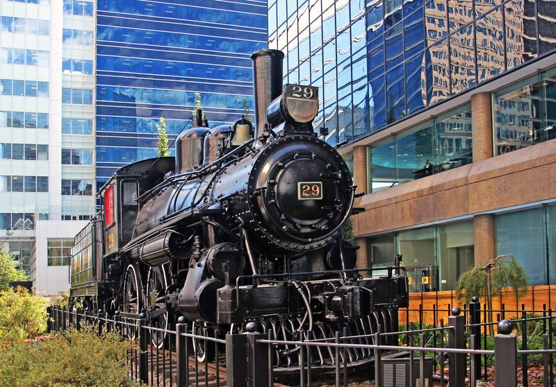 Calgary railroad train display colourful colorful downtown city.jpg