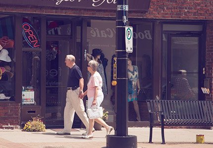 Couple Newmarket Downtown Stroll