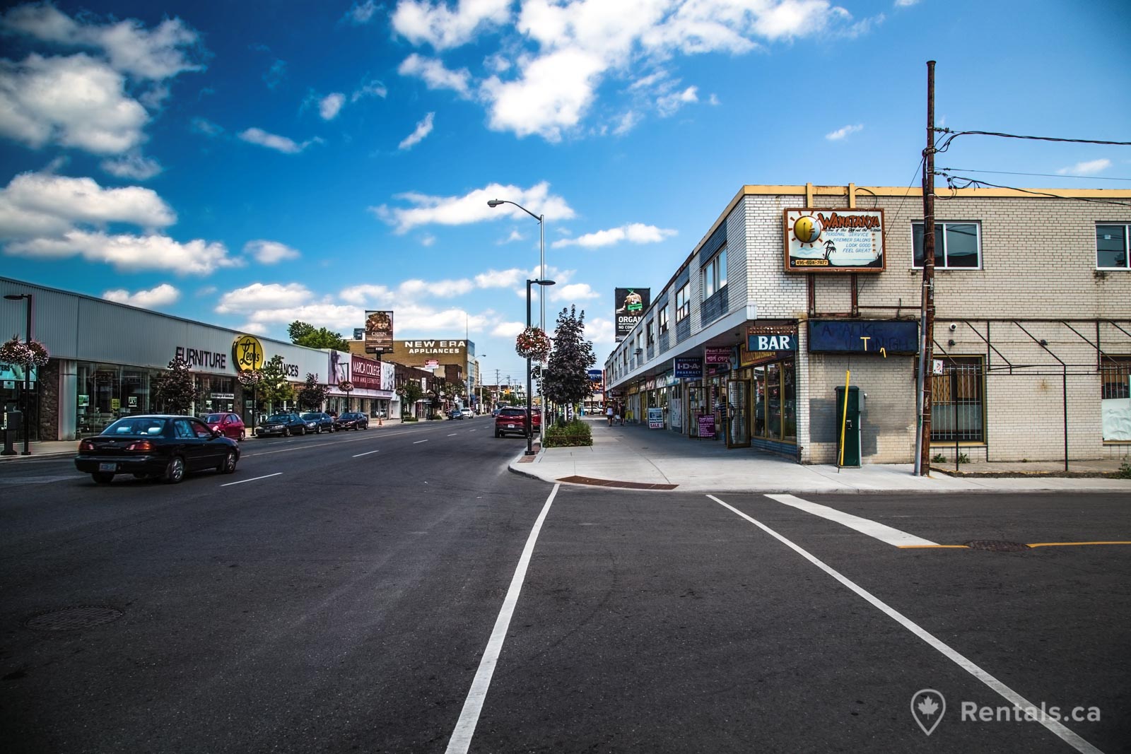 Many retail and food options for rental apartments in The Danforth