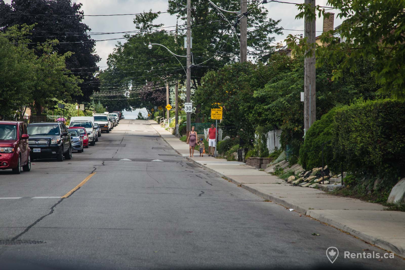 Residential Streets with multi story homes for rent in Little Italy