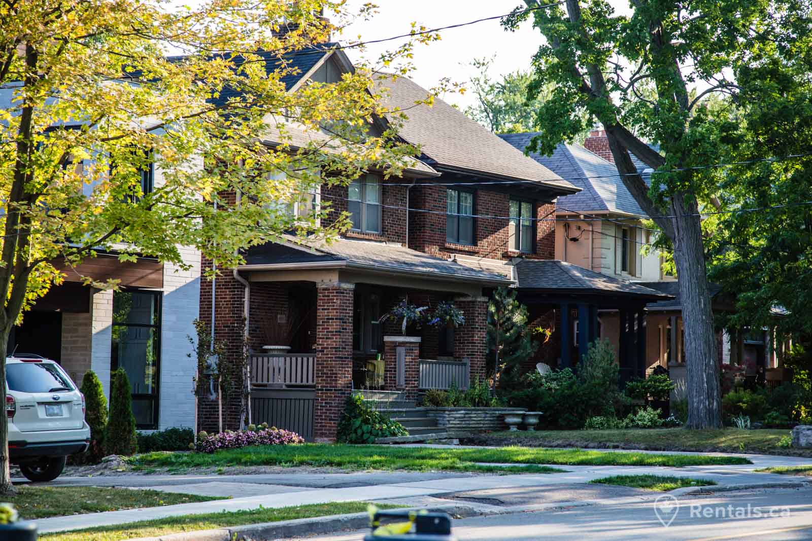 Row of houses in the Yonge-St.Clair neighbourhood for rent