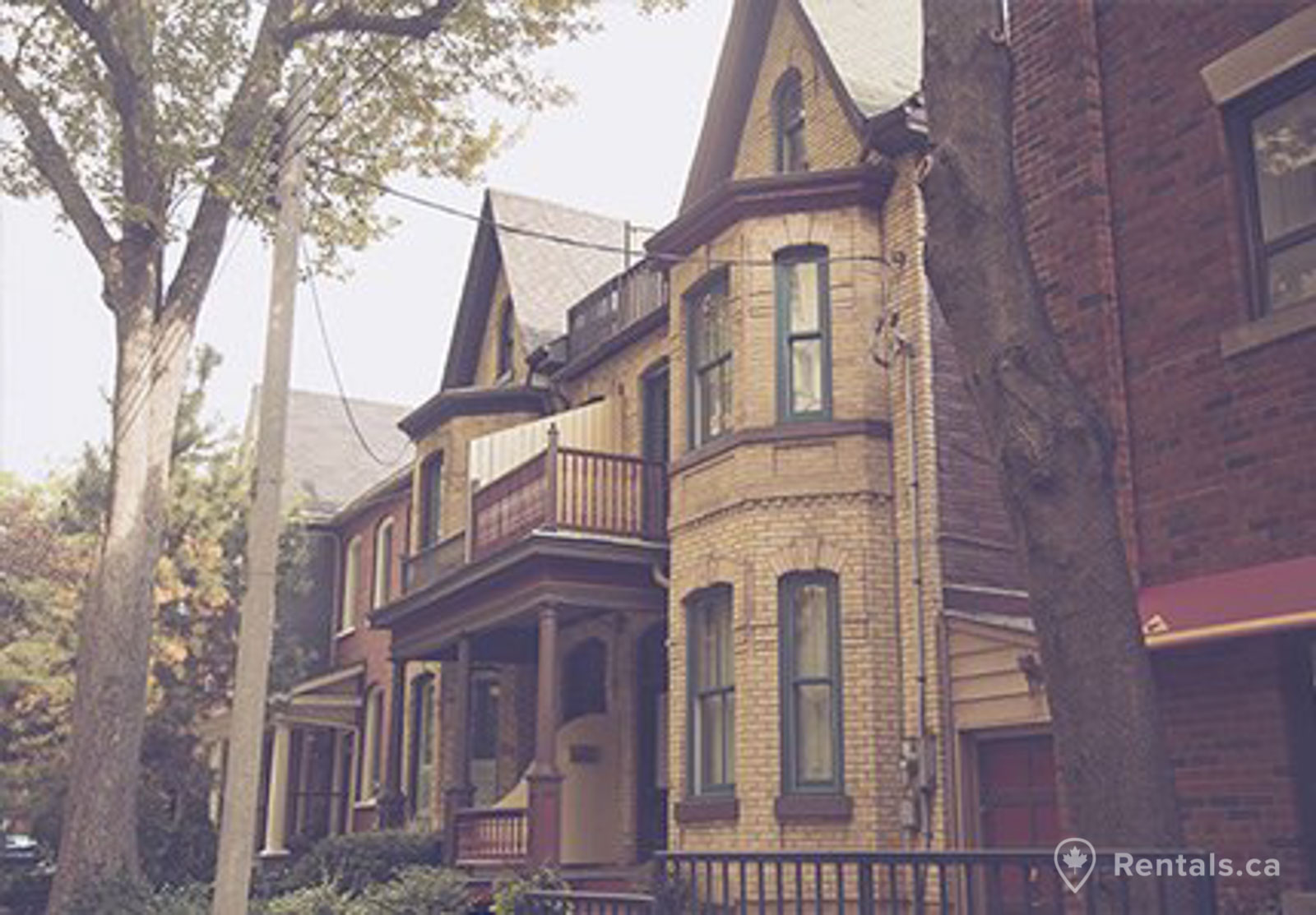 Church and wellesley side streets lined with Victorian style houses