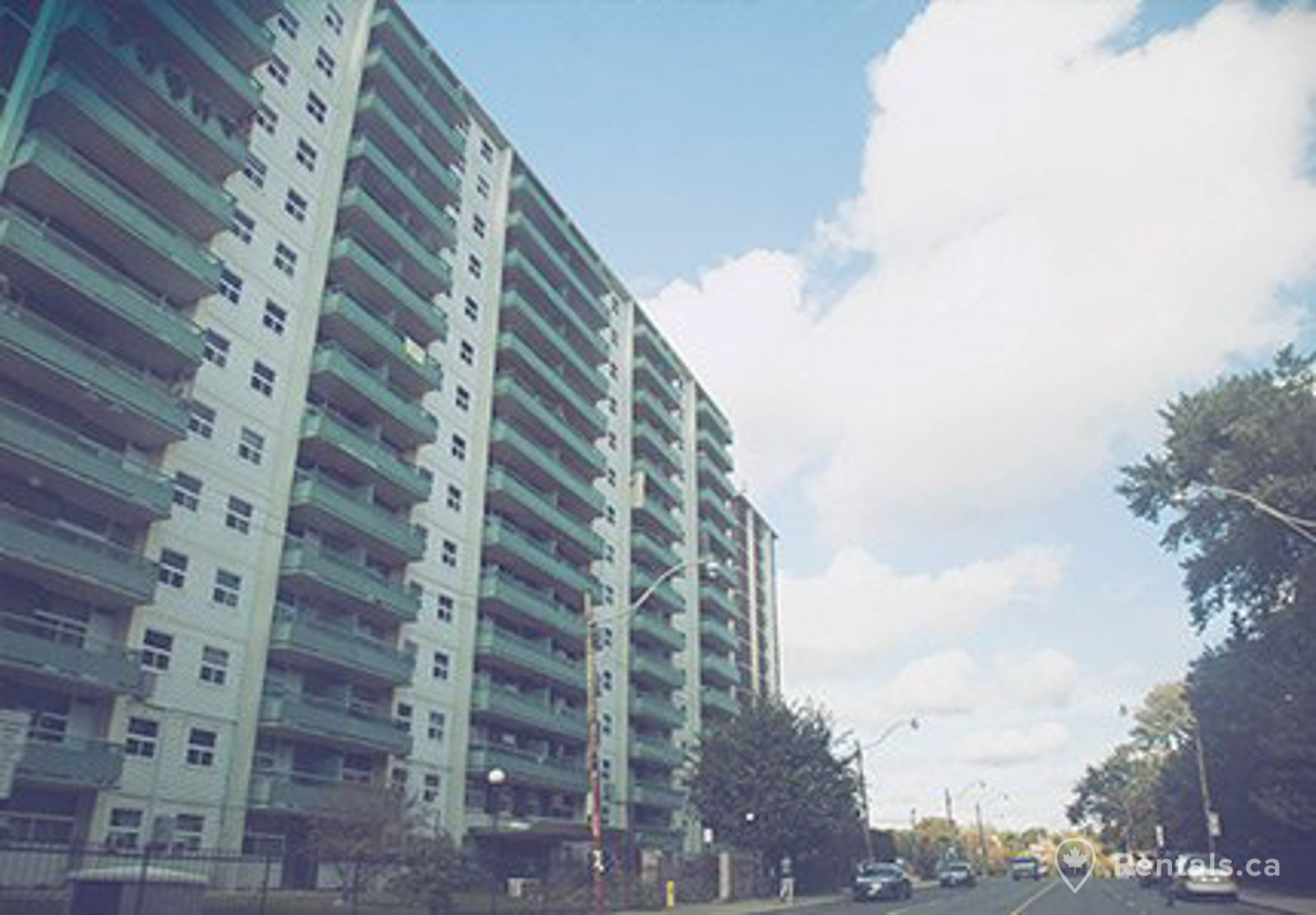 Apartment building with multiple units for rent in the St. James Town neighbourhood