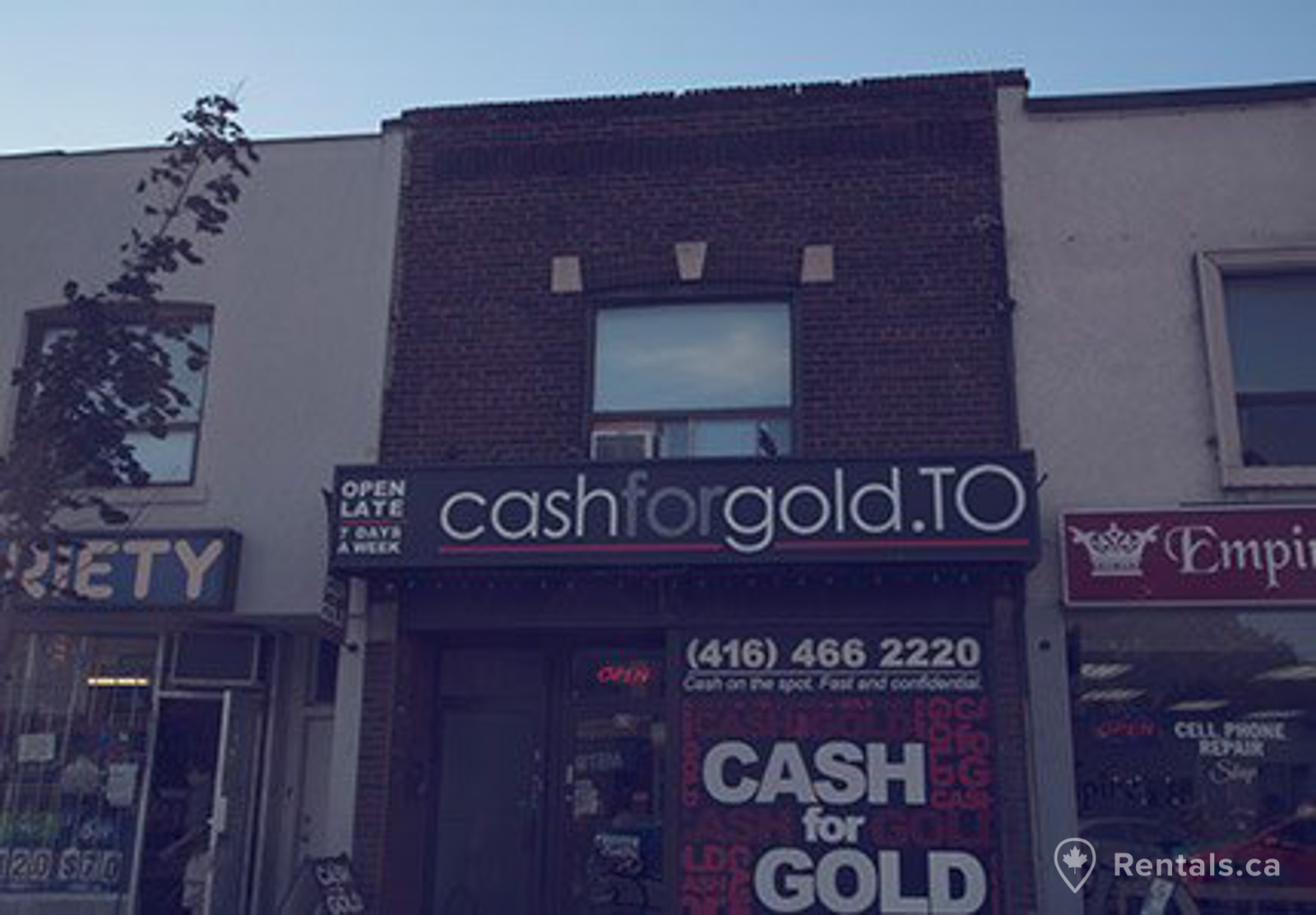 Upper beaches shops and restaurants with rental units located above