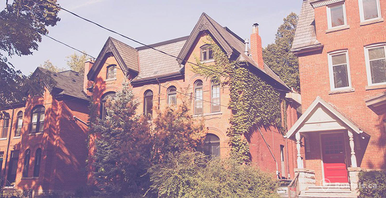 Red bricked semi detached house in the South Hill neighbourhood with homes for rent