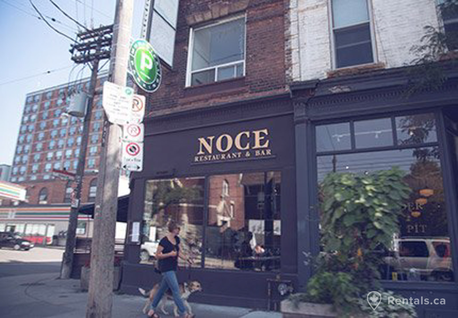 Leslieville near many shops and amenities with apartments rentals above them
